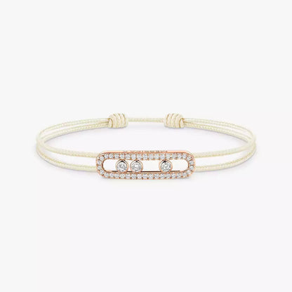 [Miro ]Messika Care(s) pink cord pavé bracelet