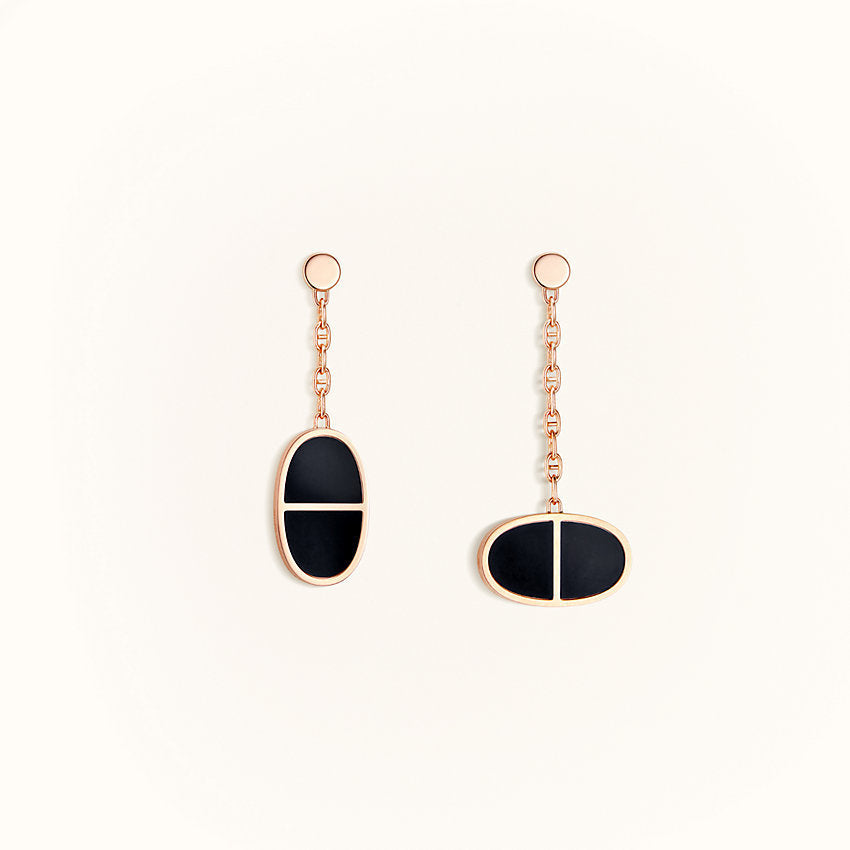 Miro CHAINE VERSO BLACK CERAMIC EARRINGS