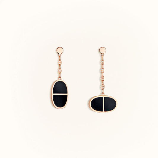 Miro CHAINE VERSO BLACK CERAMIC EARRINGS