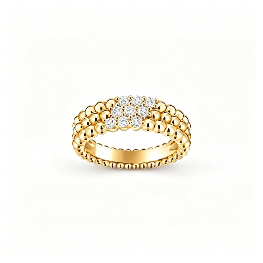 [Miro ]  THREE-ROW DIAMOND RING