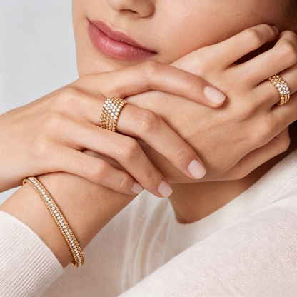 [Miro ]  THREE-ROW DIAMOND RING