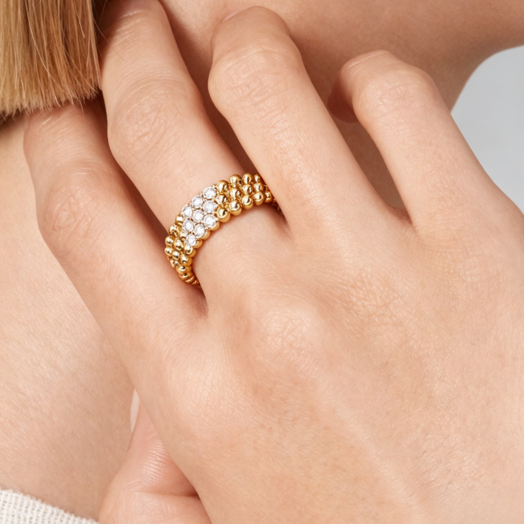 [Miro ]  THREE-ROW DIAMOND RING
