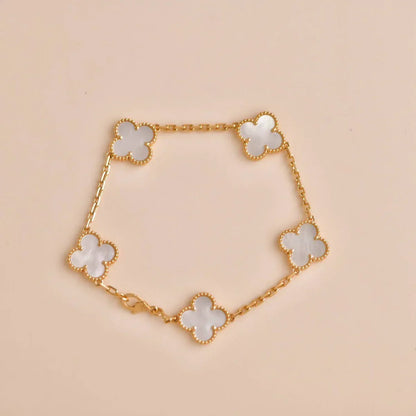 [Miro ]New CLOVER WHITE PEARL MOP 5 MOTIF BRACELET COLLECTION