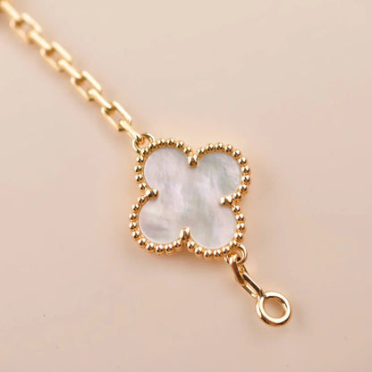 [Miro ]New CLOVER WHITE PEARL MOP 5 MOTIF BRACELET COLLECTION