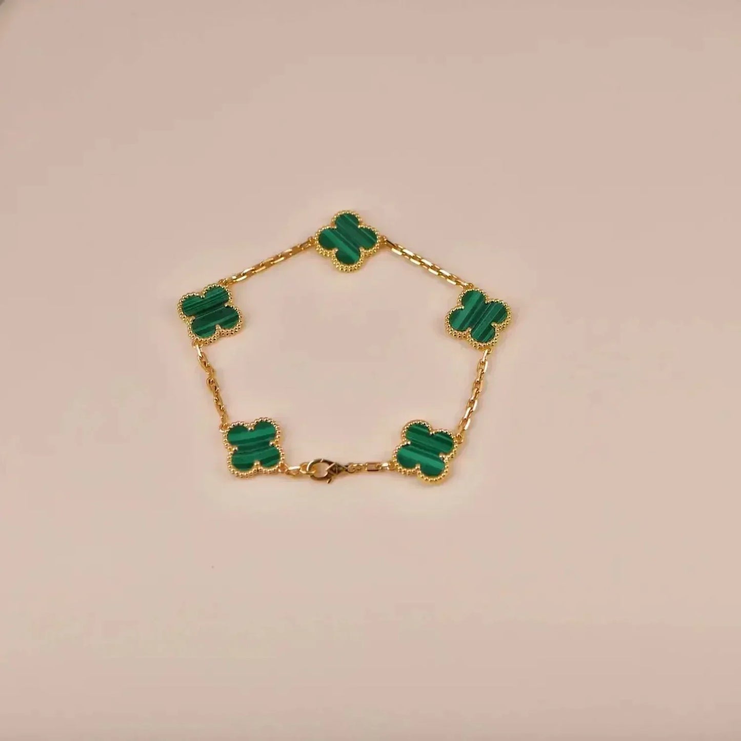 [Miro ]New  CLOVER 5 MOTIF MALACHITE BRACELET COLLECTION
