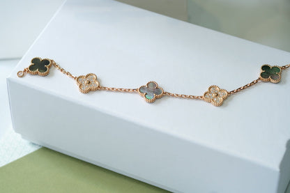 [Miro ]New CLOVER 5 MOTIF GRAY MOP BRACELET COLLECTION
