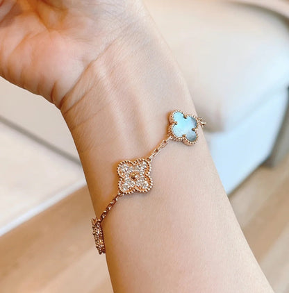 [Miro ]New CLOVER 5 MOTIF GRAY MOP BRACELET COLLECTION