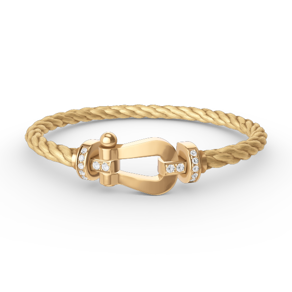 Miro FORCE LARGE HORSESHOE HALF DIAMOND BRACELET GOLD