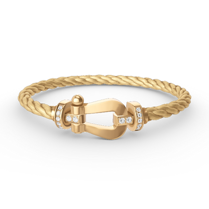 Miro FORCE LARGE HORSESHOE HALF DIAMOND BRACELET GOLD