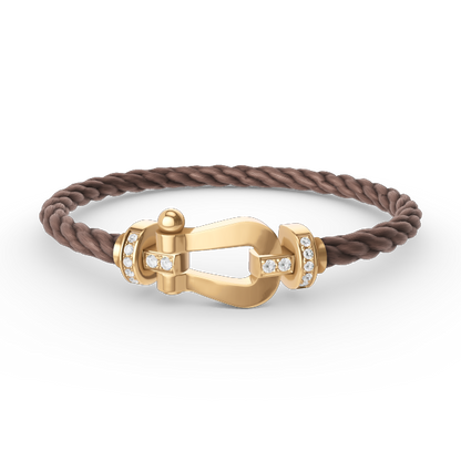 Miro FORCE LARGE HORSESHOE HALF DIAMOND BRACELET GOLD