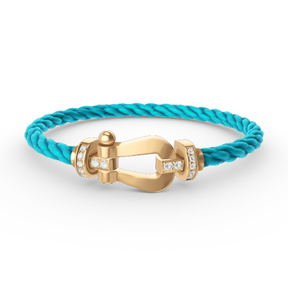 Miro FORCE LARGE HORSESHOE HALF DIAMOND BRACELET GOLD