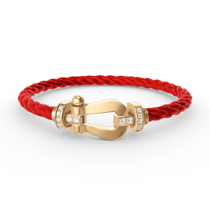 Miro FORCE LARGE HORSESHOE HALF DIAMOND BRACELET GOLD