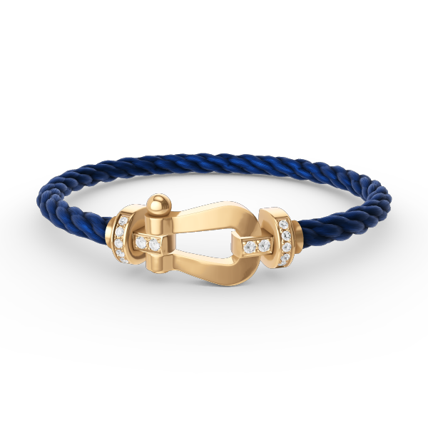 Miro FORCE LARGE HORSESHOE HALF DIAMOND BRACELET GOLD