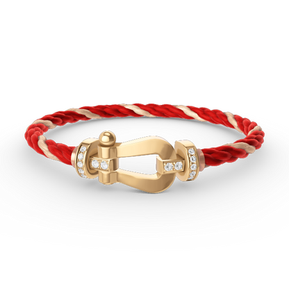 Miro FORCE LARGE HORSESHOE HALF DIAMOND BRACELET GOLD
