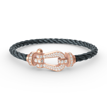 Miro FORCE LARGE HORSESHOE FULL DIAMOND BRACELET ROSE GOLD