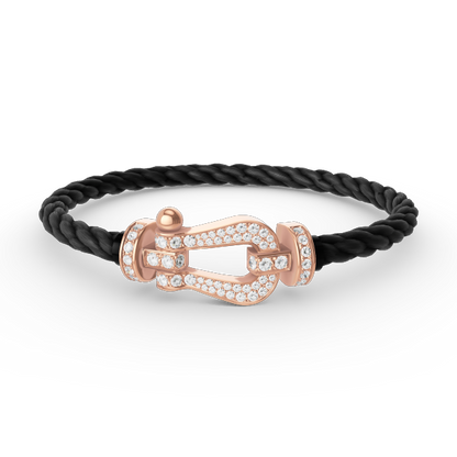 Miro FORCE LARGE HORSESHOE FULL DIAMOND BRACELET ROSE GOLD