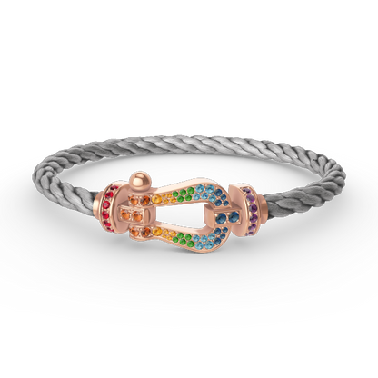 Miro FORCE LARGE HORSESHOE  COLORED DIAMOND BRACELET ROSE GOLD
