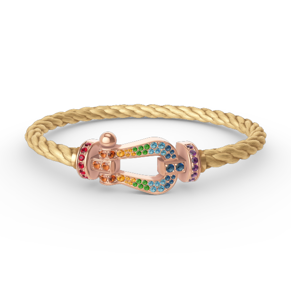 Miro FORCE LARGE HORSESHOE  COLORED DIAMOND BRACELET ROSE GOLD
