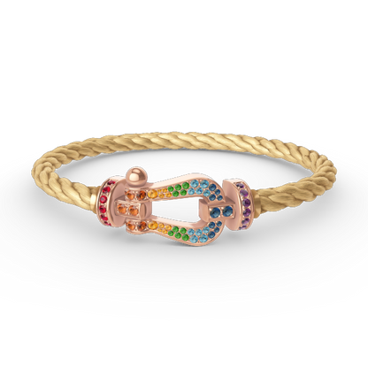 Miro FORCE LARGE HORSESHOE  COLORED DIAMOND BRACELET ROSE GOLD