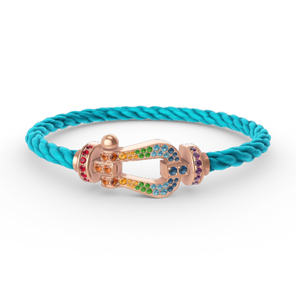 Miro FORCE LARGE HORSESHOE  COLORED DIAMOND BRACELET ROSE GOLD
