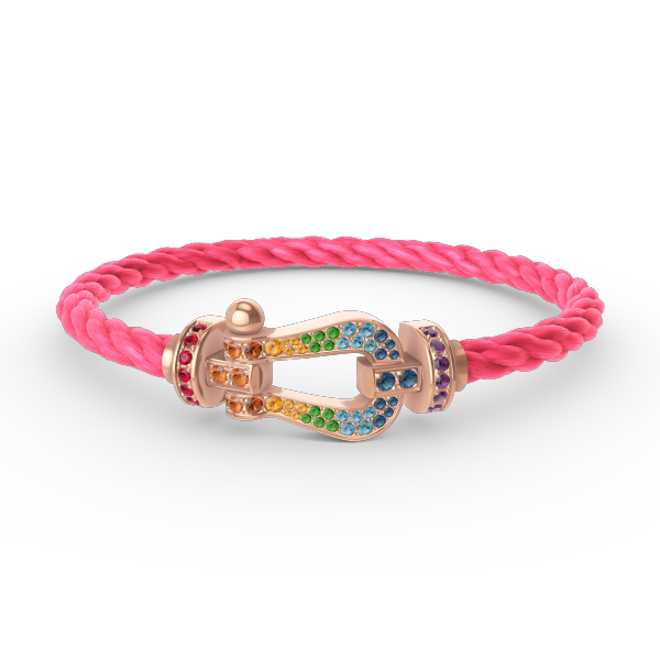 Miro FORCE LARGE HORSESHOE  COLORED DIAMOND BRACELET ROSE GOLD