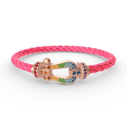 Miro FORCE LARGE HORSESHOE  COLORED DIAMOND BRACELET ROSE GOLD