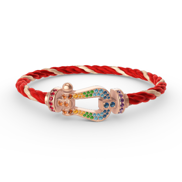Miro FORCE LARGE HORSESHOE  COLORED DIAMOND BRACELET ROSE GOLD