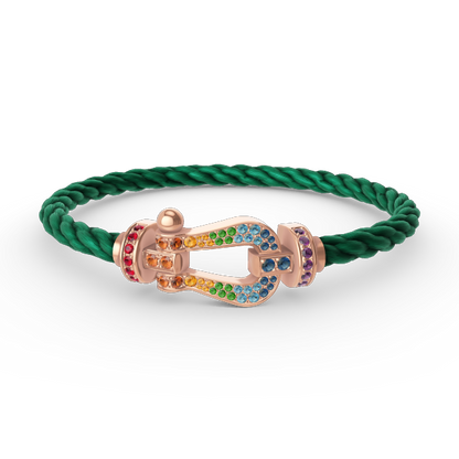 Miro FORCE LARGE HORSESHOE  COLORED DIAMOND BRACELET ROSE GOLD