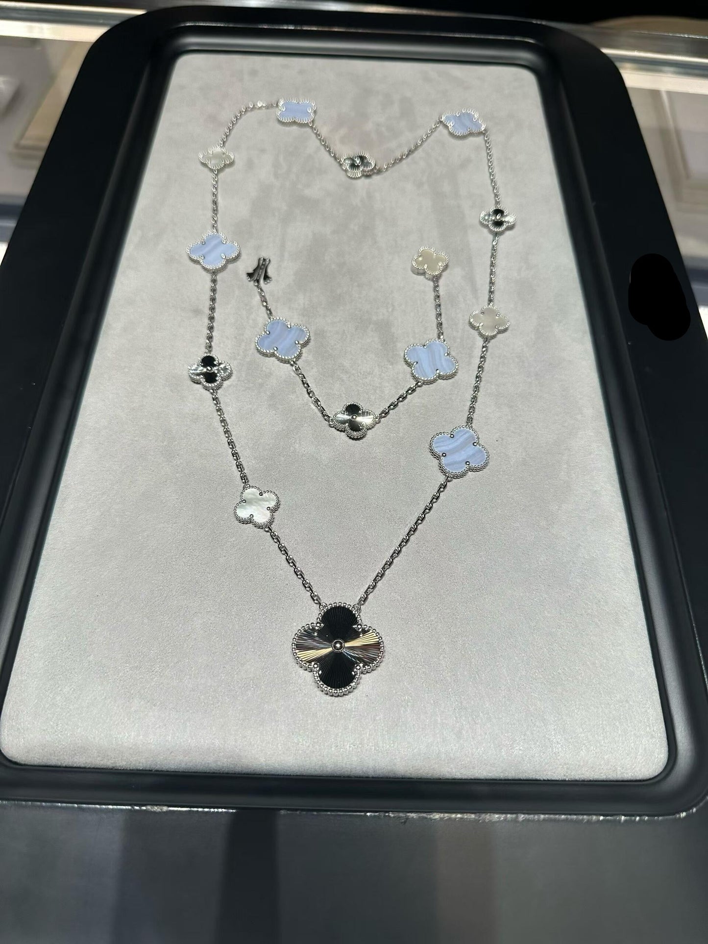 [Miro ] 25 NEW CLOVER 15 MOTIFS PURPLE CHALCEDONY