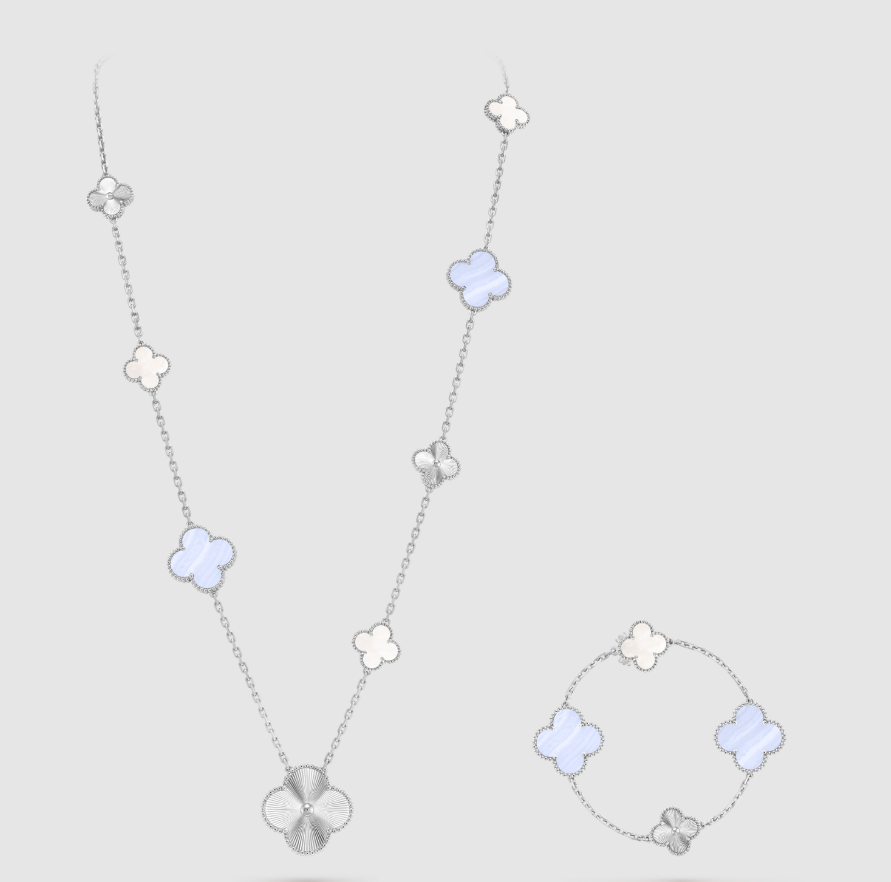 [Miro ] 25 NEW CLOVER 15 MOTIFS PURPLE CHALCEDONY
