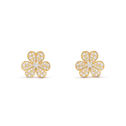 Miro FRIVOLE GOLD FLOWER DIAMOND EARRINGS