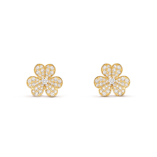 Miro FRIVOLE GOLD FLOWER DIAMOND EARRINGS