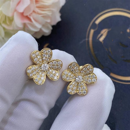 Miro FRIVOLE GOLD FLOWER DIAMOND EARRINGS