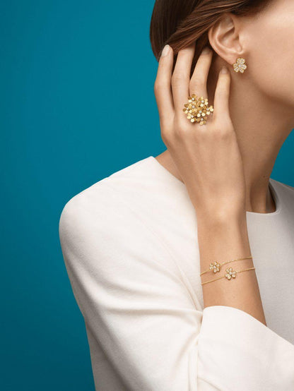 Miro FRIVOLE GOLD FLOWER DIAMOND EARRINGS