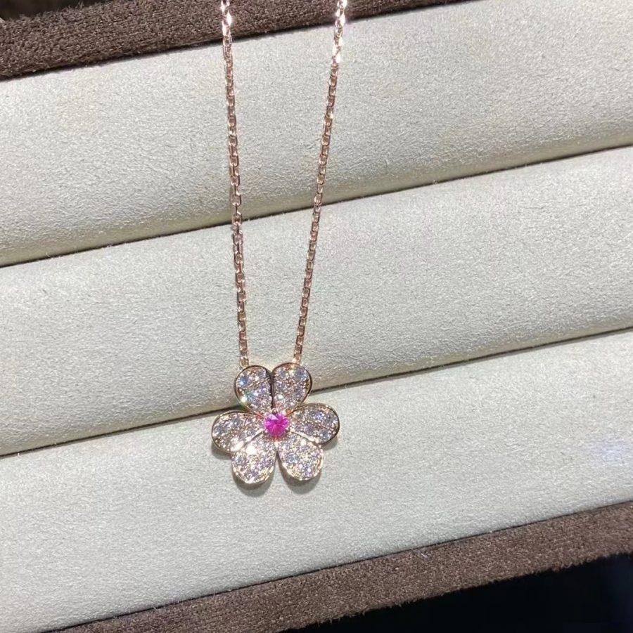 Miro FRIVOLE ROSE GOLD FLOWER DIAMOND NECKLACE