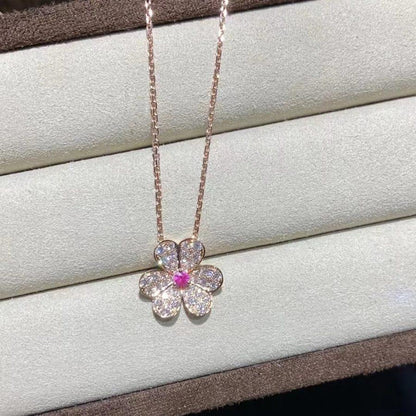 Miro FRIVOLE ROSE GOLD FLOWER DIAMOND NECKLACE