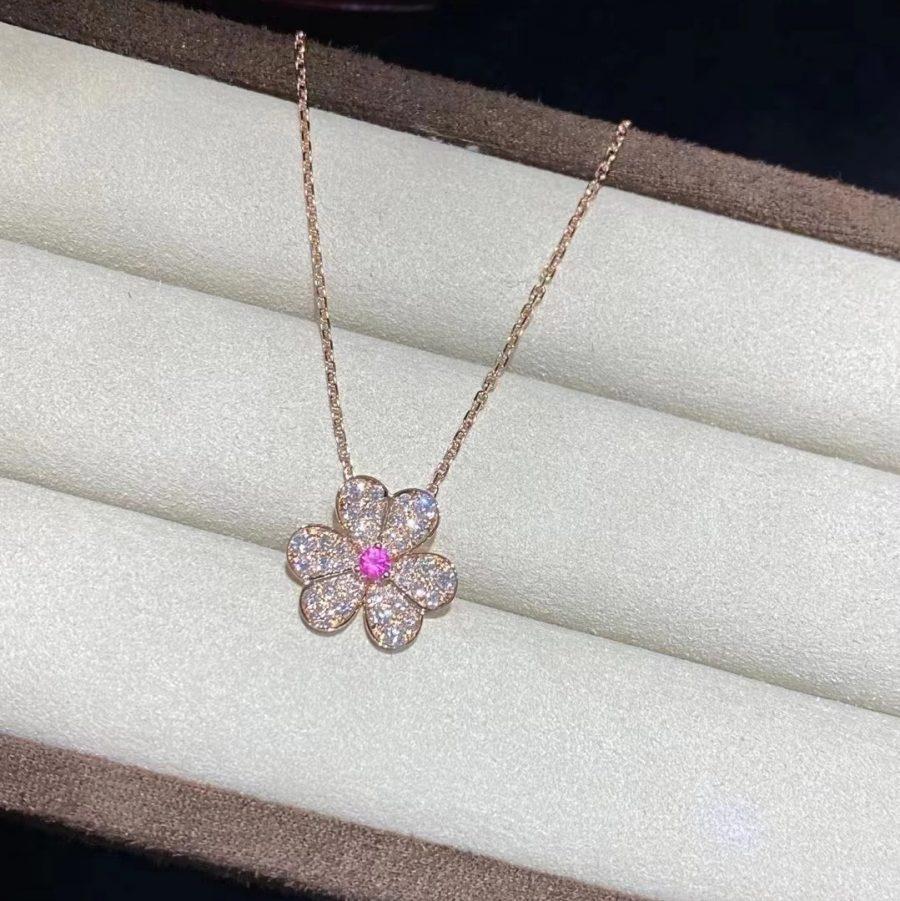 Miro FRIVOLE ROSE GOLD FLOWER DIAMOND NECKLACE