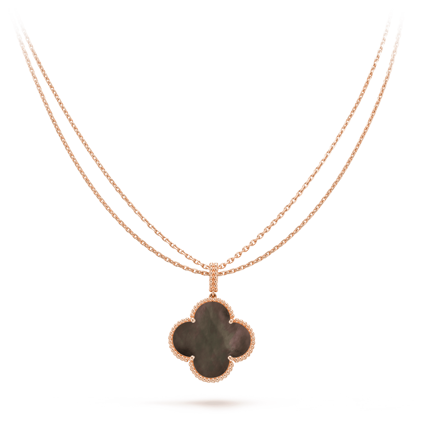 Miro CLOVER 25MM GOLD DARK MOP BIG CLOVER NECKLACE