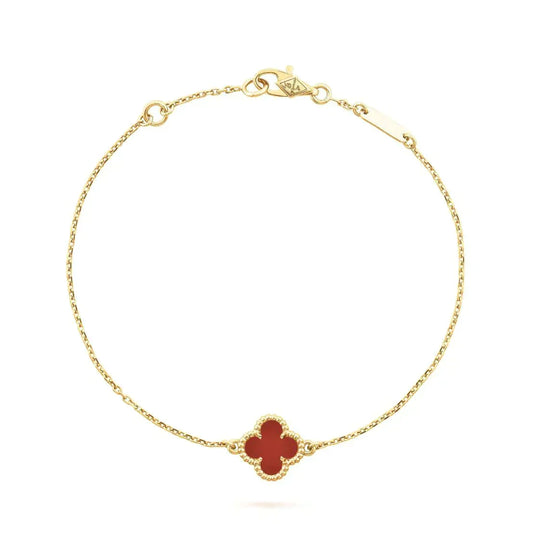 Miro CLOVER  CARNELIAN SINGLE FLOWER BRACELET
