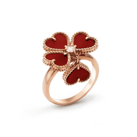 Miro SWEET CLOVER CARNELIAN RING