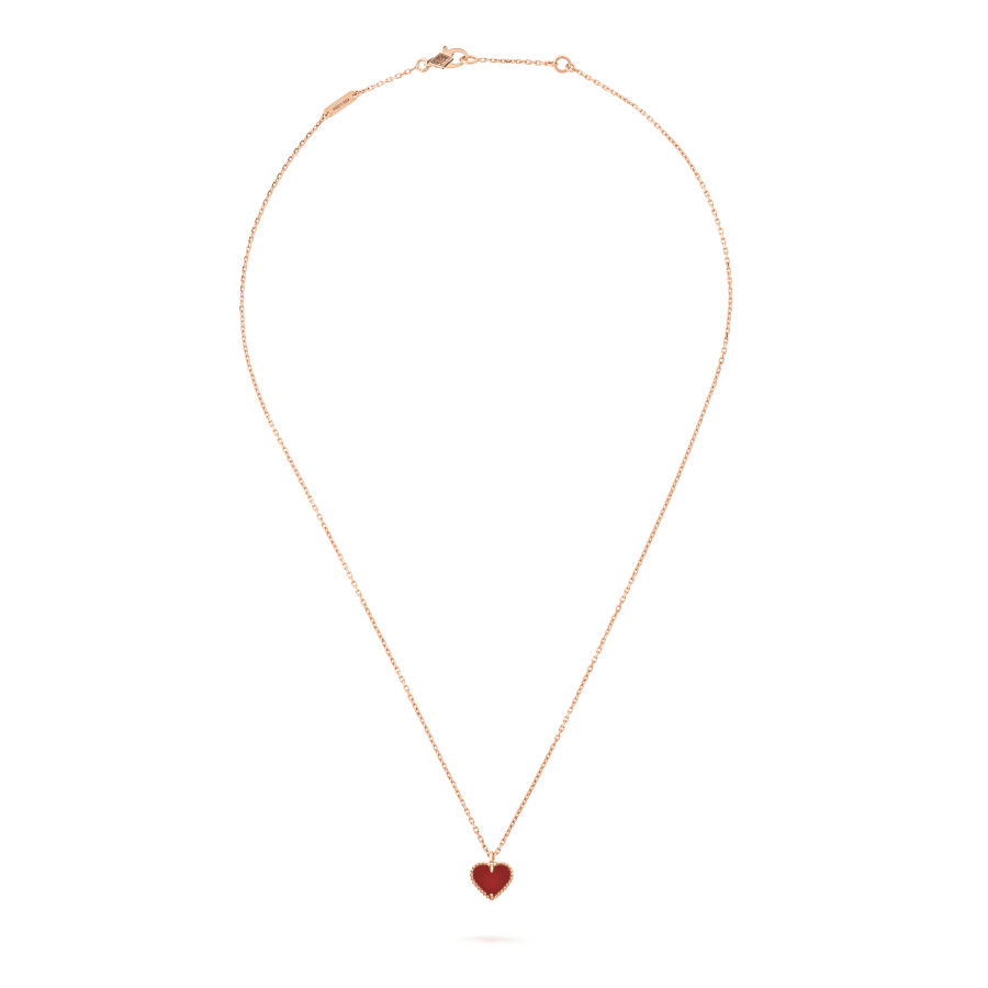 Miro SWEET CLOVER CARNELIAN HEART NECKLACE