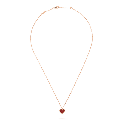 Miro SWEET CLOVER CARNELIAN HEART NECKLACE