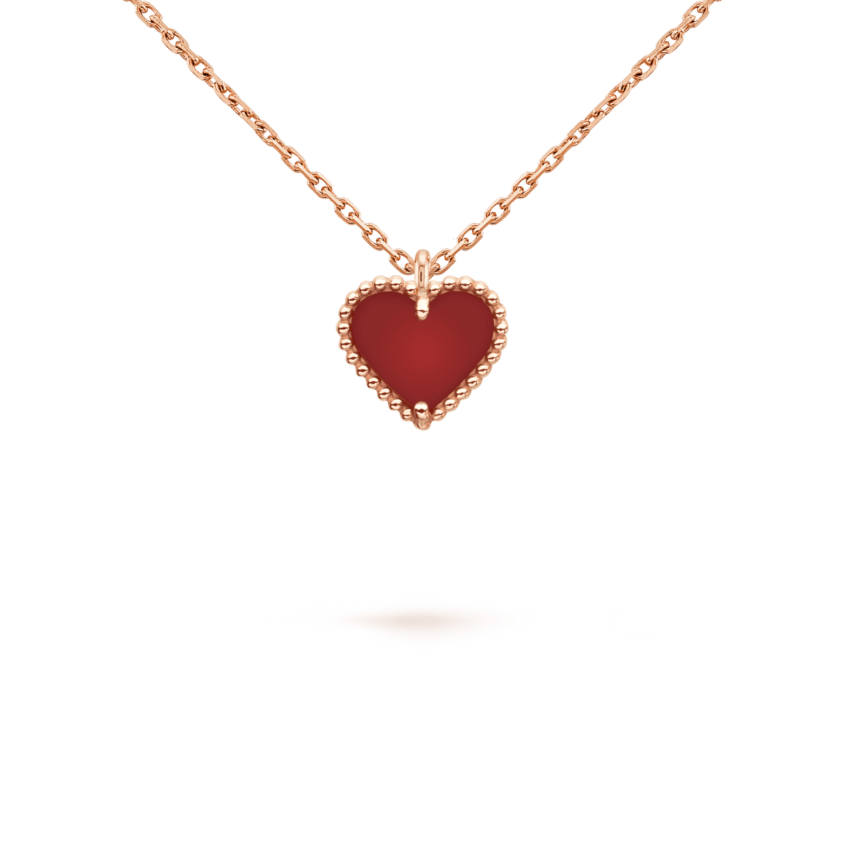 Miro SWEET CLOVER CARNELIAN HEART NECKLACE