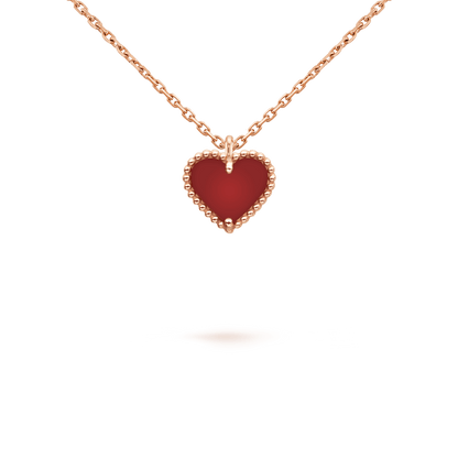 Miro SWEET CLOVER CARNELIAN HEART NECKLACE