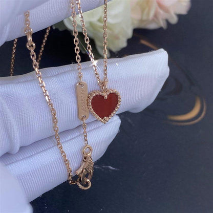 Miro SWEET CLOVER CARNELIAN HEART NECKLACE