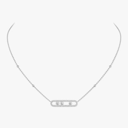 [Miro ]  Move Pave_ Rose Gold Diamond Necklace