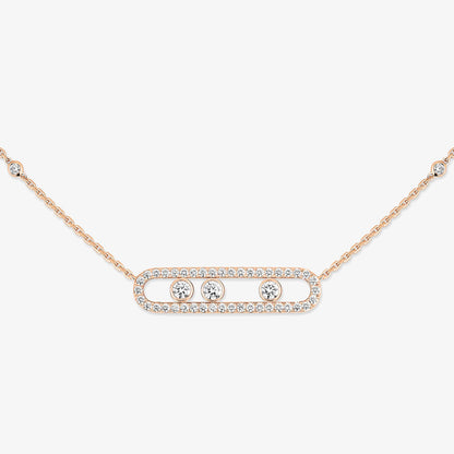 [Miro ]  Move Pave_ Rose Gold Diamond Necklace