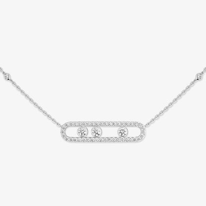 [Miro ]  Move Pave_ Rose Gold Diamond Necklace