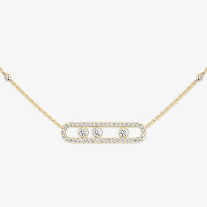 [Miro ]  Move Pave_ Rose Gold Diamond Necklace