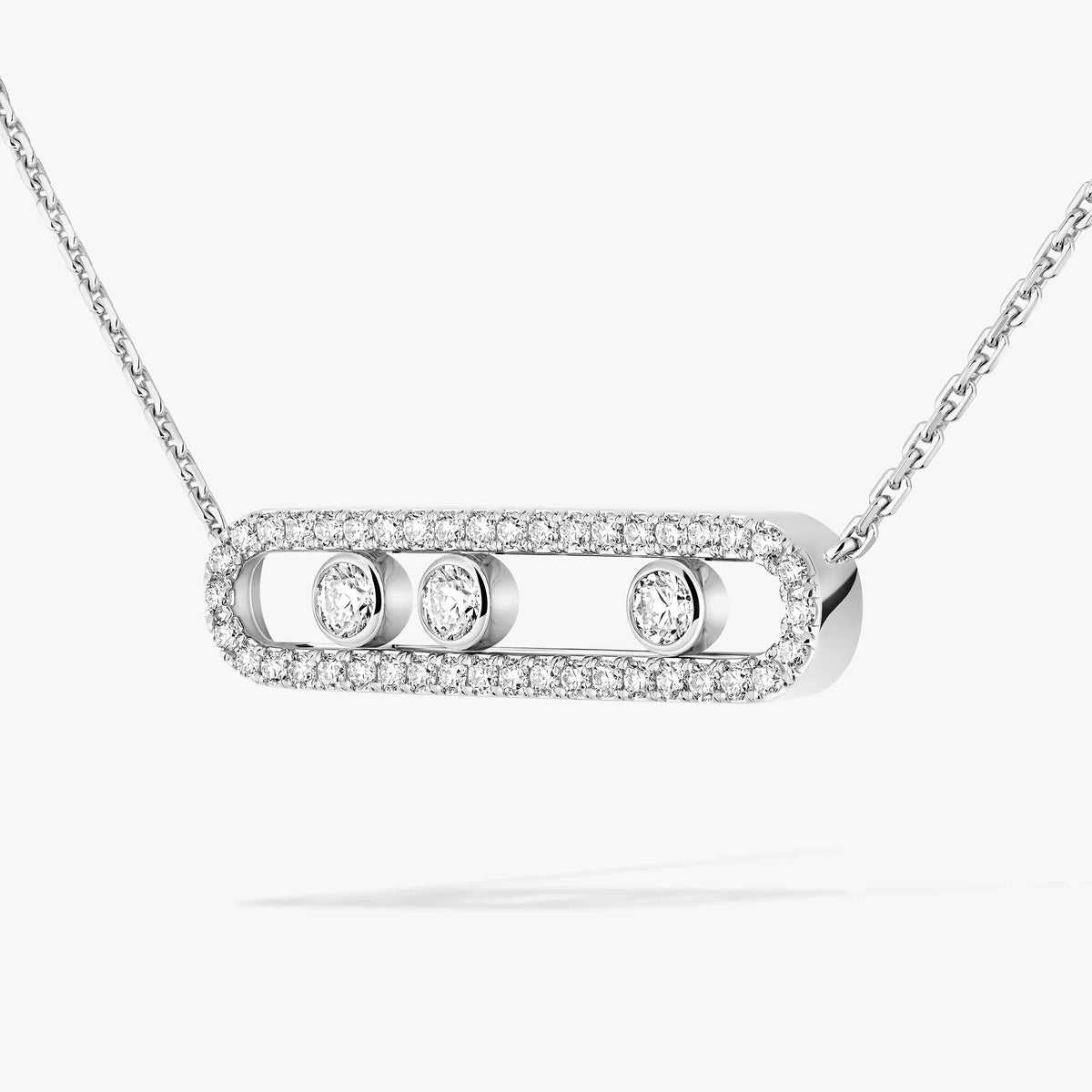 [Miro ]  Move Pave_ Rose Gold Diamond Necklace